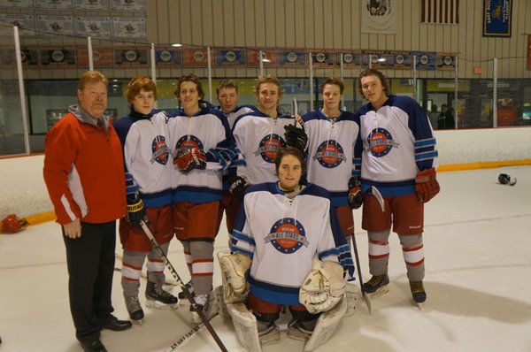 Back Row (Left to Right): Coach Larry Thatcher, Jason Steiner, Alex Rubin, Tom Byrd, Ben Drake, Kain Henson, Austin Rauscher. Front Row: Tyler St. Peters