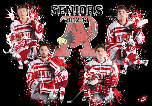 Counterclockwise from Upper Left: Jared Bensman #12 - Adam Bridges #97 - Sam Cope #72 - Brennan Haug #10